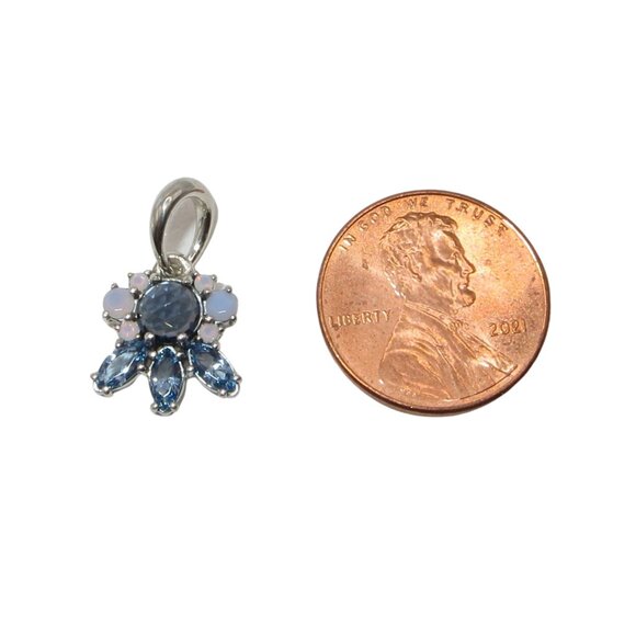 Pandora Pattern of Frost Blue Crystal & SS Pendant ONLY 390391NMBMX - Picture 3 of 7